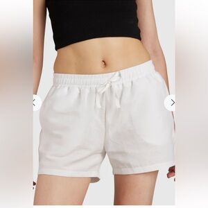 A New Day Mid Rise Waist White Shorts Blend Linen Size M